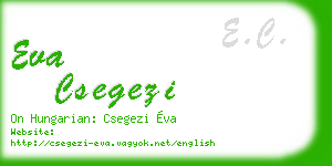 eva csegezi business card